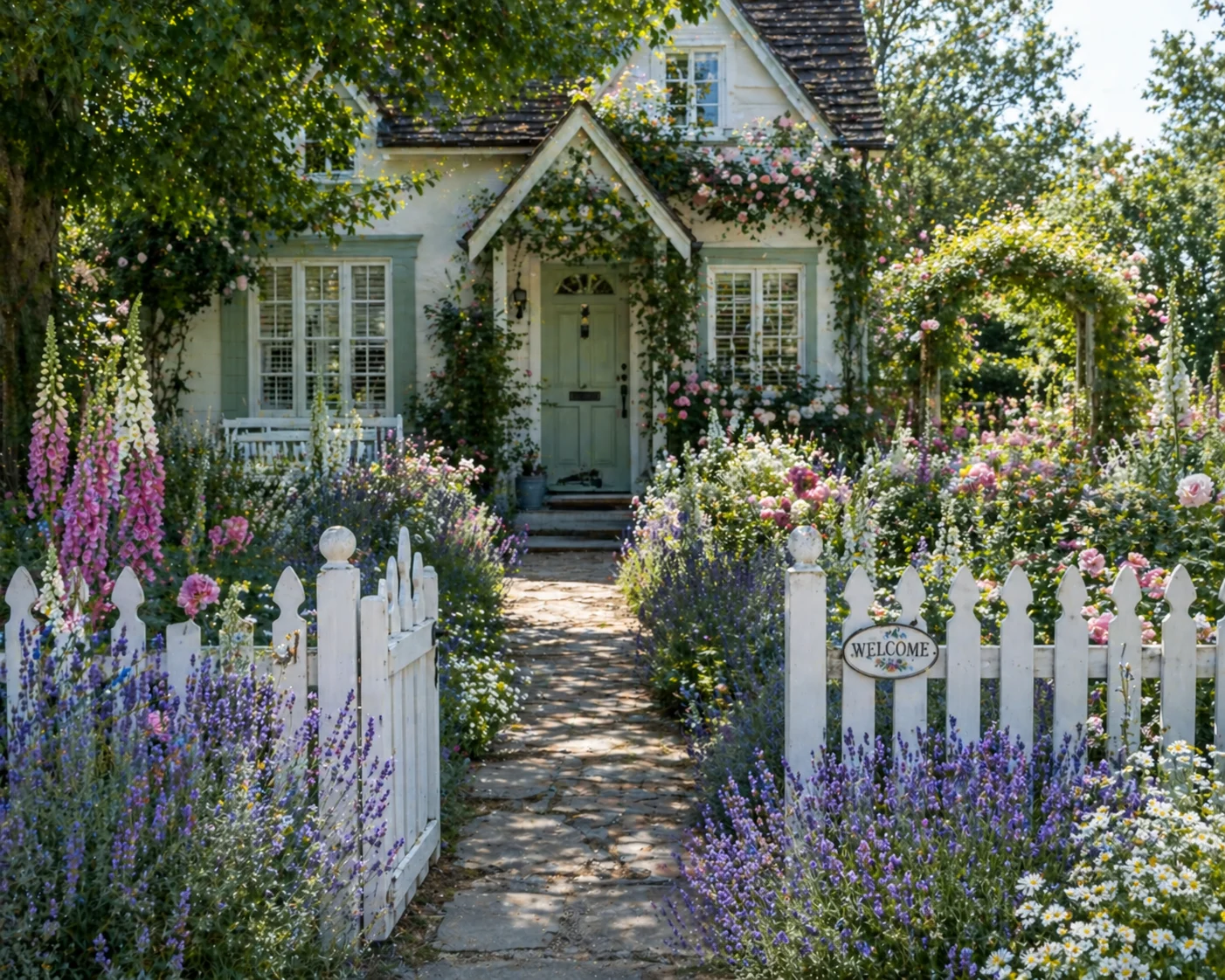 Cottage Garden front yard landscaping