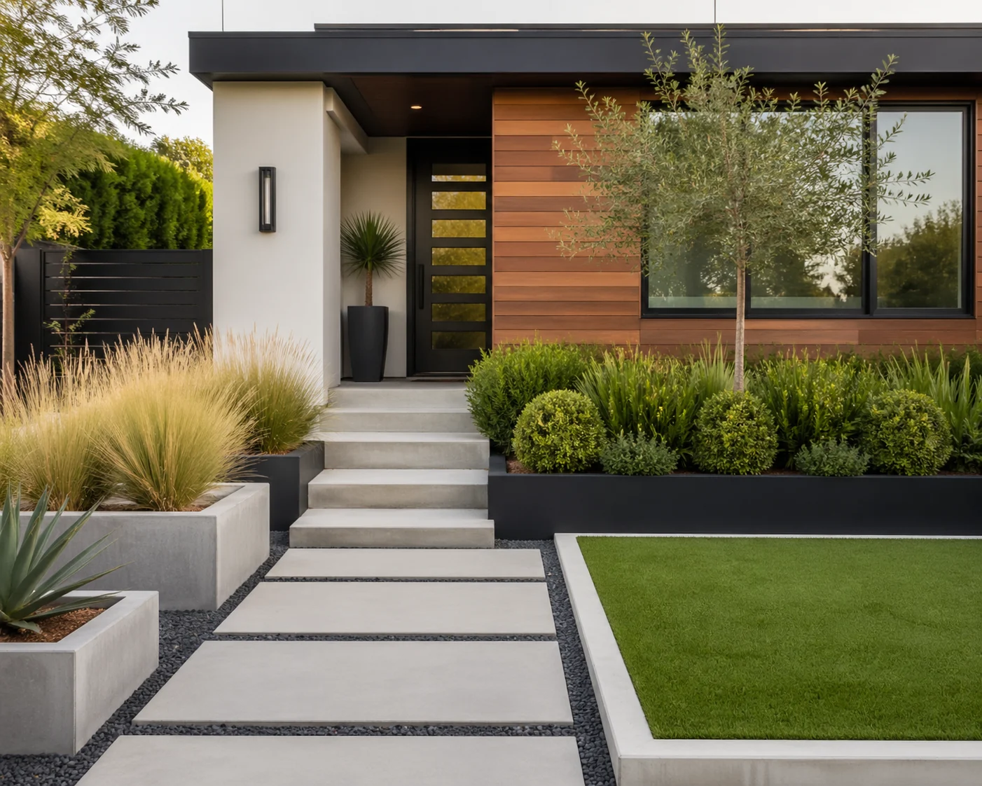 Modern / Contemporary front yard landscaping