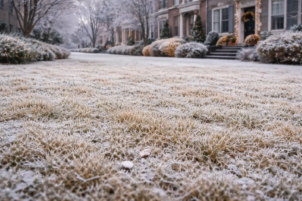 Active lawn in mild winter conditions